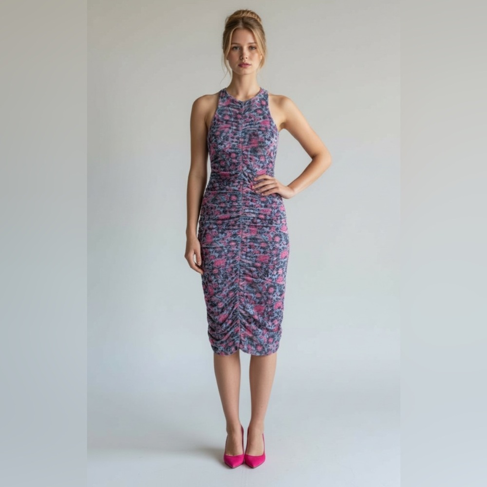 House of Harlow 1960 - Floral Pink and Blue Midi Tank Dress